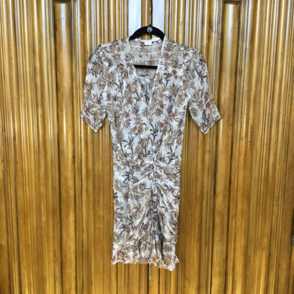 Veronica Beard Dakota Ruched Floral Silk Mini Dress - Picture 4 of 16